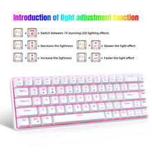 68 Keys Mechanical Keyboard Ergonomics Pink Light RGB Backlit LED Keyboard