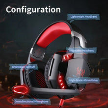 Wired Gaming Headsets Big Headphones with Led Light Mic Stereo Earphones