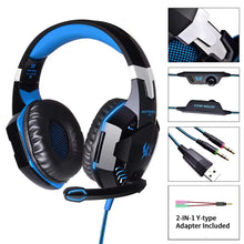Wired Gaming Headsets Big Headphones with Led Light Mic Stereo Earphones