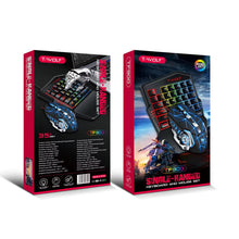 2 IN 1 Set USB Wired One Hand Mobile Gaming Keyboard And Mouse Combos