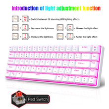 68 Keys Mechanical Keyboard Ergonomics Pink Light RGB Backlit LED Keyboard