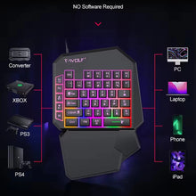 2 IN 1 Set USB Wired One Hand Mobile Gaming Keyboard And Mouse Combos